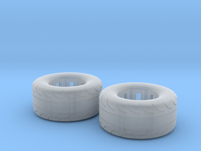 1/25 Scale Pair Of 325 50 15 MT Slicks in Clear Ultra Fine Detail Plastic