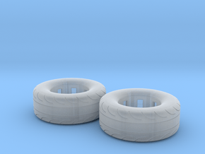 1/32 Scale Pair Of 275 60 15 MT Slicks in Clear Ultra Fine Detail Plastic
