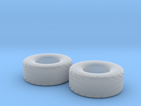 1/24 Scale Pair Of 325 70 15 MT Slicks in Clear Ultra Fine Detail Plastic