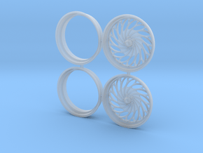 Swirl 1/8 drag front pr 17" in Clear Ultra Fine Detail Plastic