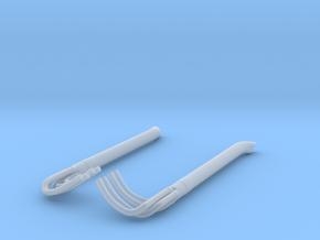 1/8 Racing Side Pipes in Clear Ultra Fine Detail Plastic