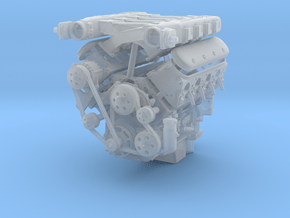 LS3 1/25 full engine w/edelbrock xram in Clear Ultra Fine Detail Plastic