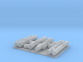 Mk32 Torpedo tubes kit x 2 - 1/96 in Clear Ultra Fine Detail Plastic