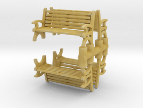Bench (4 pieces) 1/100 in Tan Fine Detail Plastic
