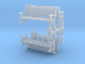 Bench (4 pieces) 1/100 in Clear Ultra Fine Detail Plastic