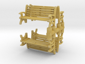 Bench (4 pieces) 1/76 in Tan Fine Detail Plastic