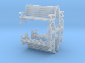 Bench (4 pieces) 1/56 in Clear Ultra Fine Detail Plastic