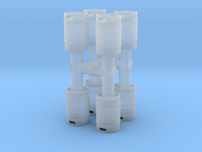 Beer Keg (8 pieces) 1/24 in Clear Ultra Fine Detail Plastic