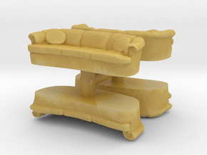 Sofa (4 pieces) 1/144 in Tan Fine Detail Plastic