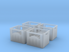 Bottle crate (4 pieces) 1/24 in Clear Ultra Fine Detail Plastic