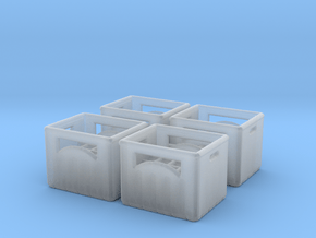 Bottle crate (4 pieces) 1/43 in Clear Ultra Fine Detail Plastic
