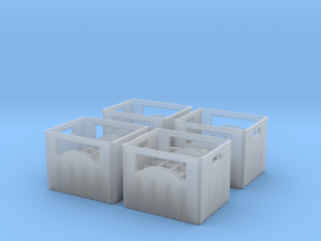 Bottle crate (4 pieces) 1/48 in Clear Ultra Fine Detail Plastic