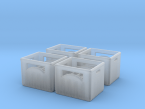 Bottle crate (4 pieces) 1/100 in Clear Ultra Fine Detail Plastic