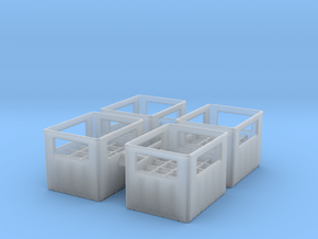 Bottle Crate (4 pieces) 1/56 in Clear Ultra Fine Detail Plastic