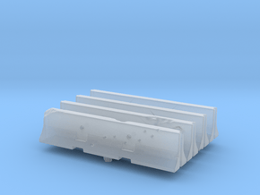 Jersey barrier (x4) 1/48 in Clear Ultra Fine Detail Plastic