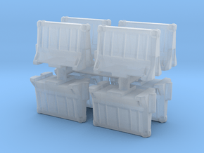 Interlocking traffic barrier (x8) 1/100 in Clear Ultra Fine Detail Plastic
