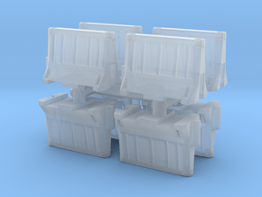 Interlocking traffic barrier (x8) 1/72 in Clear Ultra Fine Detail Plastic