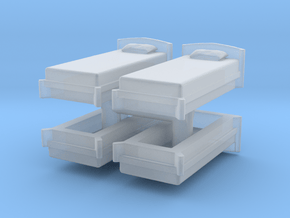 Single Bed (x4) 1/100 in Clear Ultra Fine Detail Plastic