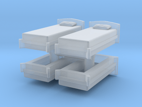 Single Bed (x4) 1/24 in Clear Ultra Fine Detail Plastic
