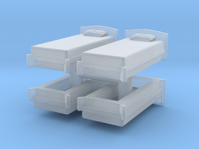 Single Bed (x4) 1/220 in Clear Ultra Fine Detail Plastic