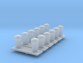 6 x Large Vent Bollards 1/96 in Clear Ultra Fine Detail Plastic