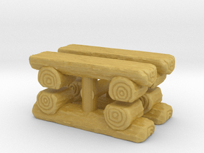 Log Bench (x4) 1/56 in Tan Fine Detail Plastic