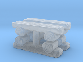 Log Bench (x4) 1/43 in Clear Ultra Fine Detail Plastic
