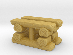 Log Bench (x4) 1/24 in Tan Fine Detail Plastic