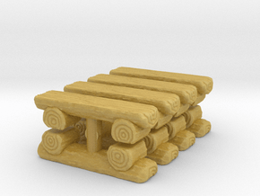 Log Bench (x8) 1/144 in Tan Fine Detail Plastic