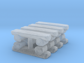 Log Bench (x8) 1/144 in Clear Ultra Fine Detail Plastic