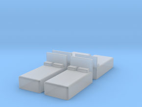 Twin Bed (x4) 1/100 in Clear Ultra Fine Detail Plastic