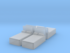 Twin Bed (x4) 1/160 in Clear Ultra Fine Detail Plastic