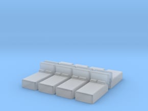 Twin Bed (x8) 1/285 in Clear Ultra Fine Detail Plastic