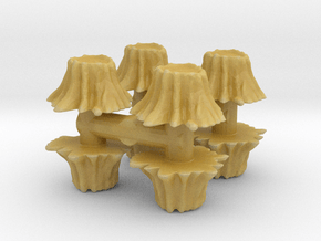 8 Tree Stumps (Set 1) 1/100 in Tan Fine Detail Plastic