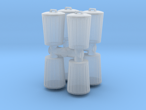 Trash can (x8) 1/144 in Clear Ultra Fine Detail Plastic