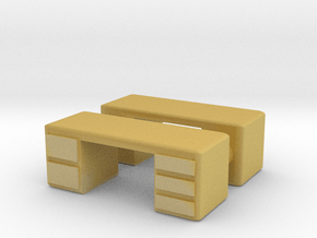 Office Desk (x2) 1/100 in Tan Fine Detail Plastic