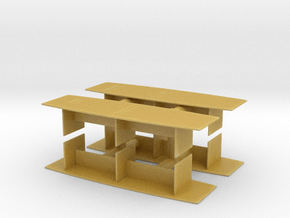 Modern Office Desk (x4) 1/144 in Tan Fine Detail Plastic