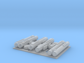 MK32 Torpedo tubes x 2 - 1/87 in Clear Ultra Fine Detail Plastic