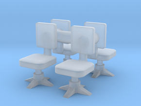 Office chair (x4) 1/100 in Clear Ultra Fine Detail Plastic