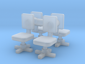 Office chair (x4) 1/76 in Clear Ultra Fine Detail Plastic