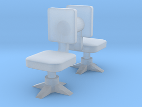 Office chair (x2) 1/43 in Clear Ultra Fine Detail Plastic