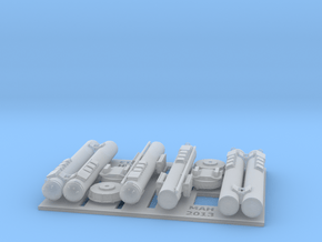 Mk32 Torpedo tubes kit x 2 - 1/100 in Clear Ultra Fine Detail Plastic