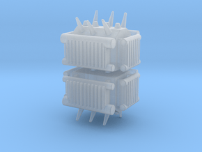 Electrical Transformer (x2) 1/220 in Clear Ultra Fine Detail Plastic