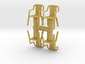 Plastic Chair (x4) 1/56 in Tan Fine Detail Plastic