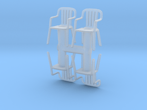 Plastic Chair (x4) 1/56 in Clear Ultra Fine Detail Plastic