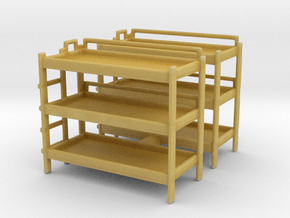 Triple Bunk Bed (x2) 1/100 in Tan Fine Detail Plastic