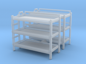 Triple Bunk Bed (x2) 1/120 in Clear Ultra Fine Detail Plastic