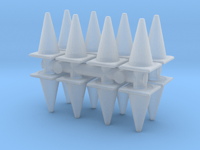Traffic Cones (x16) 1/76 in Clear Ultra Fine Detail Plastic