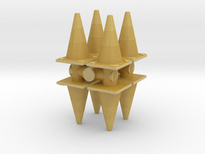 Traffic Cones (x8) 1/56 in Tan Fine Detail Plastic