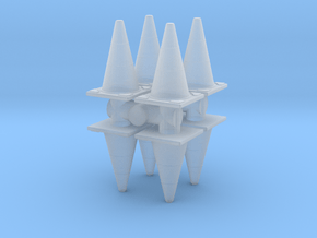Traffic Cones (x8) 1/56 in Clear Ultra Fine Detail Plastic